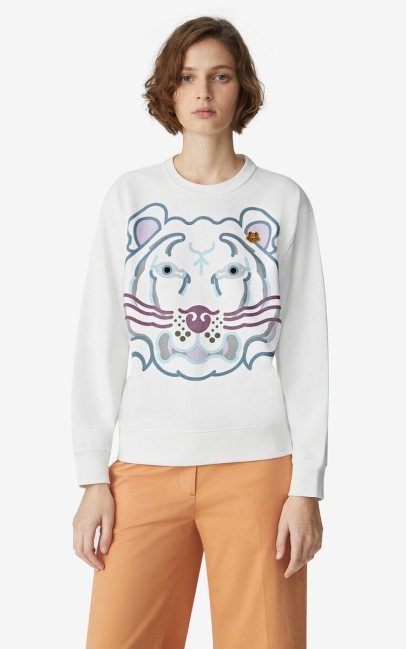 Kenzo Women K-tiger Sweatshirt White